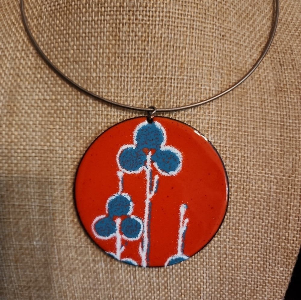 Huge Artisan hand painted necklace
